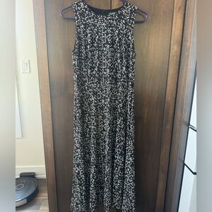 Ralph Lauren Black and White Printed Sleeveless Maxi Dress
